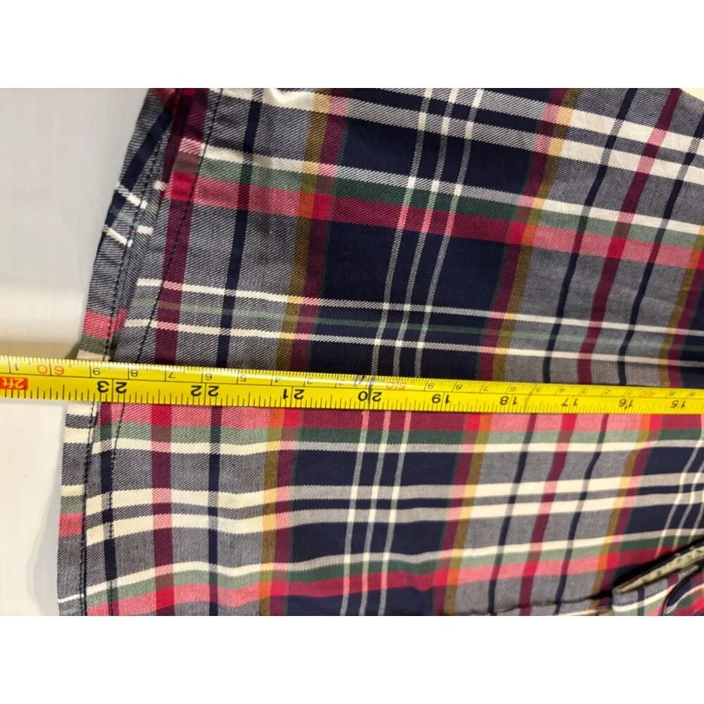 Womens Plaid Button-Up Long Sleeve Shirt Boyfriend Style Classic Collar Multicol - Picture 5 of 7